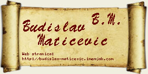 Budislav Matićević vizit kartica